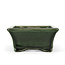 Pot à bonsaï rectangulaire vert par Terahata Satomi Mazan - 160 x 135 x 63 mm
