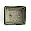 Maceta rectangular para bonsai verde de Terahata Satomi Mazan - 160 x 135 x 63 mm