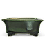 Rectangular green bonsai pot by Terahata Satomi Mazan - 150 x 141 x 63 mm