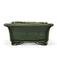 Rectangular green bonsai pot by Terahata Satomi Mazan - 150 x 141 x 63 mm