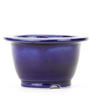 Bonsai 83 mm round blue bonsai pot by Bonsai, Tokoname, Japan