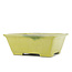 Pot à bonsaï rectangulaire jaune par Terahata Satomi Mazan - 153 x 135 x 60 mm