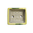 Pot à bonsaï rectangulaire jaune par Terahata Satomi Mazan - 153 x 135 x 60 mm