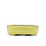 Oval yellow bonsai pot by Terahata Satomi Mazan - 140 x 113 x 33 mm