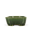 Oval green bonsai pot by Terahata Satomi Mazan - 165 x 125 x 45 mm