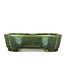 Oval green bonsai pot by Terahata Satomi Mazan - 165 x 125 x 45 mm