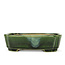 Oval green bonsai pot by Terahata Satomi Mazan - 165 x 125 x 45 mm