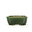 Oval green bonsai pot by Terahata Satomi Mazan - 165 x 125 x 45 mm