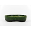 Vaso bonsai ovale verde di Terahata Satomi Mazan - 155 x 130 x 34 mm