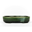 Oval green bonsai pot by Terahata Satomi Mazan - 155 x 130 x 34 mm