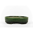 Vaso bonsai ovale verde di Terahata Satomi Mazan - 155 x 130 x 34 mm