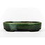 Ovale groene bonsaipot van Terahata Satomi Mazan - 155 x 130 x 34 mm