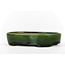 Pot à bonsaï ovale vert par Terahata Satomi Mazan - 155 x 130 x 34 mm