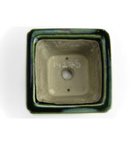 Quadratischer grüner Bonsai-Topf von Terahata Satomi Mazan - 125 x 125 x 72 mm