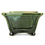 Pot à bonsaï carré vert par Terahata Satomi Mazan - 125 x 125 x 72 mm