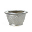 Round bronze glazed Sa Ra Ku bonsai pot - 107 x 107 x 58 mm