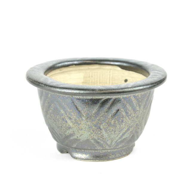 Pot à bonsaï rond gris Sa Ra Ku - 106 x 106 x 60 mm