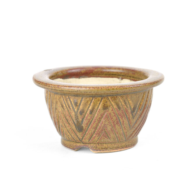 Pot à bonsaï rond marron Sa Ra Ku - 110 x 110 x 55 mm