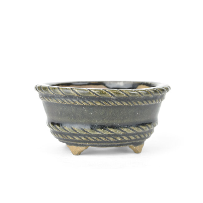 Vaso bonsai rotondo Takahashi Kiyosi verde scuro - 119 x 119 x 60 mm