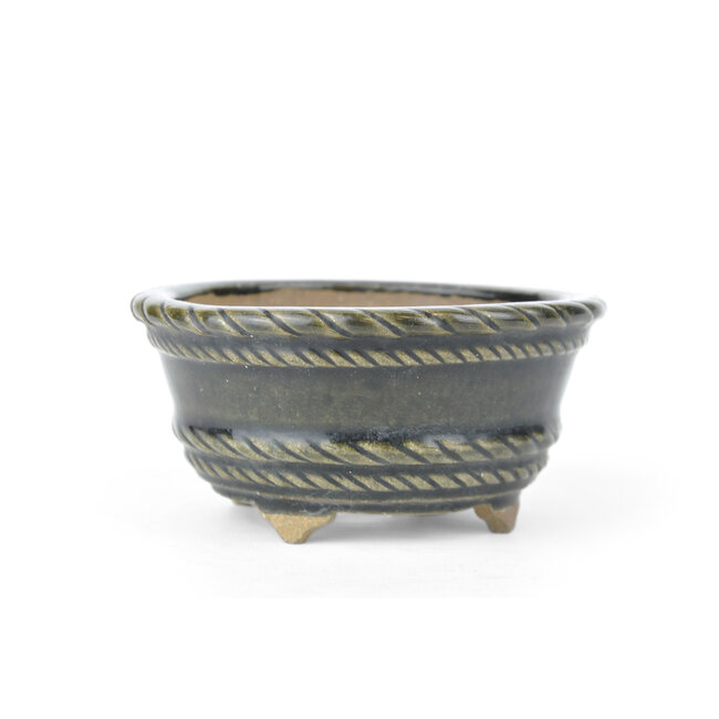 Vaso bonsai rotondo Takahashi Kiyosi verde scuro - 119 x 119 x 60 mm