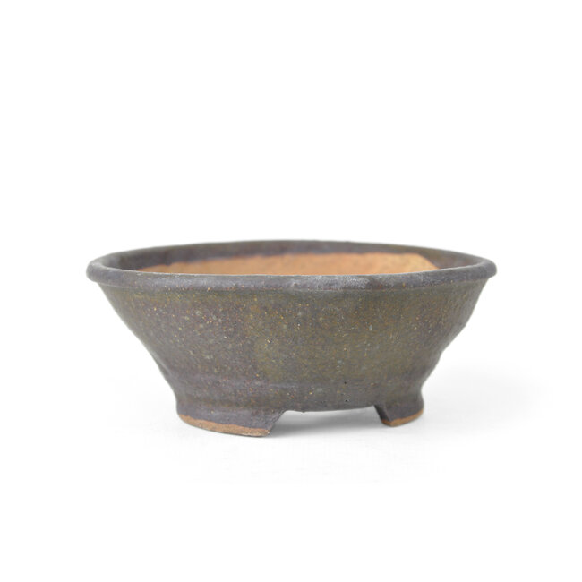 Round brown Bonsai bonsai pot - 112 x 112 x 45 mm