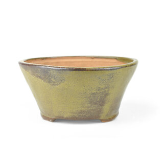 Bonsai 122 mm round green bonsai pot by Bonsai, Japan