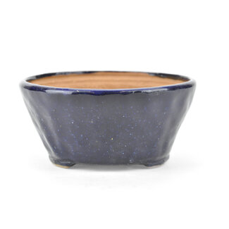 Bonsai 112 mm round blue bonsai pot by Bonsai, Japan