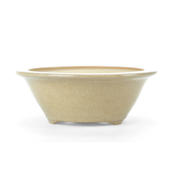 Pot à bonsaï rond beige - 130 x 130 x 55 mm