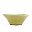 Runde gelbe Bonsaischale von Terahata Satomi Mazan - 190 x 190 x 78 mm