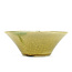 Round yellow bonsai pot by Terahata Satomi Mazan - 190 x 190 x 78 mm