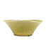 Round yellow bonsai pot by Terahata Satomi Mazan - 190 x 190 x 78 mm