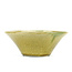 Pot à bonsaï rond jaune par Terahata Satomi Mazan - 190 x 190 x 78 mm