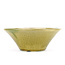 Pot à bonsaï rond jaune par Terahata Satomi Mazan - 190 x 190 x 78 mm