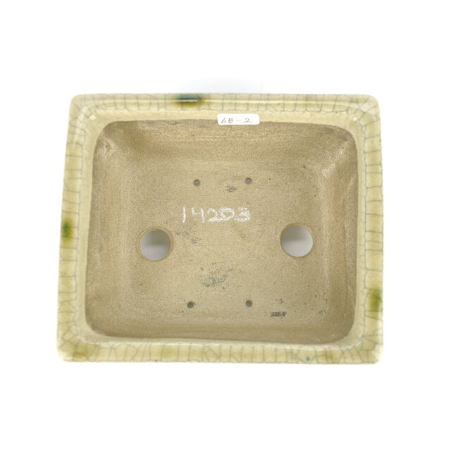 Pot à bonsaï rectangulaire multicolore par Terahata Satomi Mazan - 160 x 135 x 63 mm