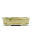 Oval beige bonsai pot by Terahata Satomi Mazan - 135 x 110 x 38 mm