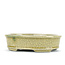 Oval beige bonsai pot by Terahata Satomi Mazan - 135 x 110 x 38 mm