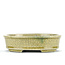 Oval beige bonsai pot by Terahata Satomi Mazan - 135 x 110 x 38 mm