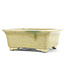 Pot à bonsaï rectangulaire beige par Terahata Satomi Mazan - 145 x 135 x 60 mm