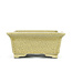 Pot à bonsaï rectangulaire beige par Terahata Satomi Mazan - 145 x 135 x 60 mm