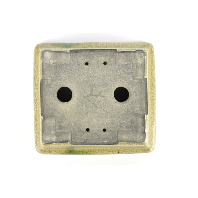 Rechthoekige beige bonsaipot van Terahata Satomi Mazan - 145 x 135 x 60 mm