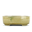 Oval beige bonsai pot by Terahata Satomi Mazan - 160 x 130 x 52 mm