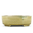 Oval beige bonsai pot by Terahata Satomi Mazan - 160 x 130 x 52 mm