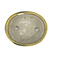 Maceta de bonsai beige ovalada de Terahata Satomi Mazan - 160 x 130 x 52 mm