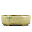 Oval beige bonsai pot by Terahata Satomi Mazan - 160 x 130 x 52 mm