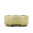 Maceta de bonsai beige ovalada de Terahata Satomi Mazan - 160 x 130 x 52 mm