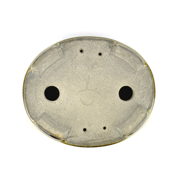 Vaso bonsai ovale beige di Terahata Satomi Mazan - 160 x 130 x 52 mm