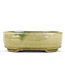 Oval beige bonsai pot by Terahata Satomi Mazan - 160 x 130 x 52 mm