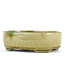 Oval beige bonsai pot by Terahata Satomi Mazan - 160 x 130 x 52 mm