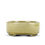 Maceta de bonsai beige ovalada de Terahata Satomi Mazan - 160 x 130 x 52 mm