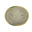 Maceta de bonsai beige ovalada de Terahata Satomi Mazan - 160 x 130 x 52 mm